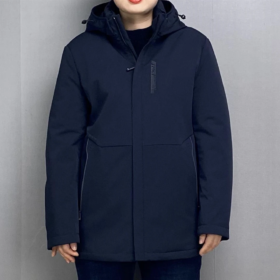 HECHENG/禾丞男装21011款中长款羽绒服内胆可脱卸灰鸭绒男款商务