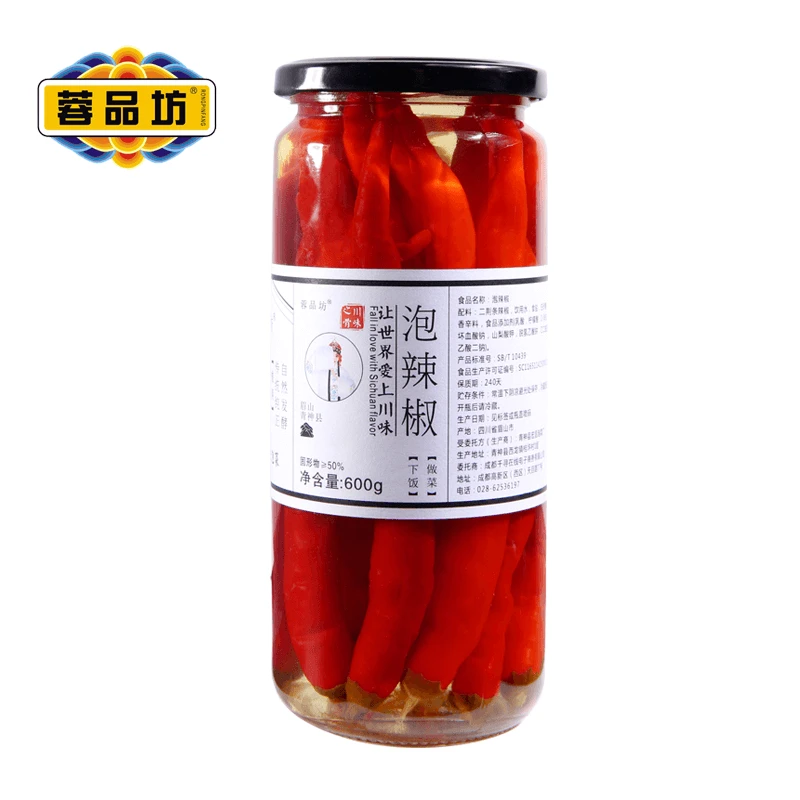 蓉品坊蓉品坊泡辣椒600g青神泡菜开胃调料四川非物质文化遗产酸菜