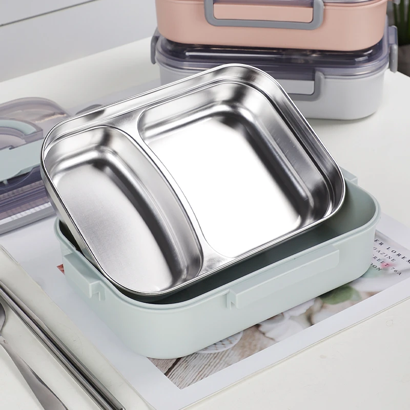不锈钢饭盒上班族学生成人款便当盒餐盒分格大容量分隔