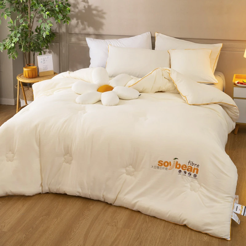 秋冬新款大豆纤维被子加厚保暖冬被春秋被子被芯四季被可批发代发