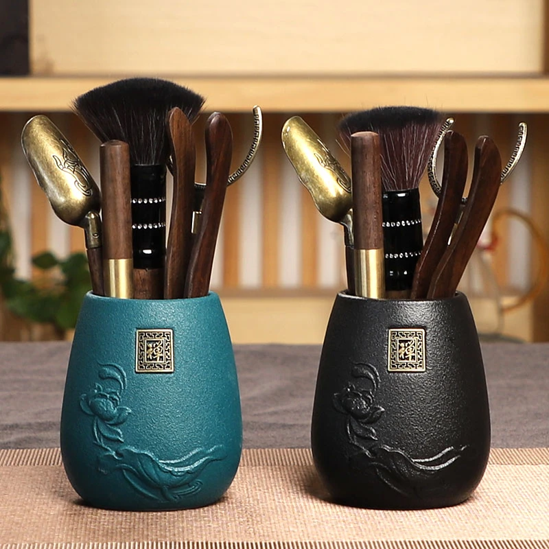 茶道6君子泡茶工具套装檀茶艺茶刀茶夹用具六君子茶具配件大全