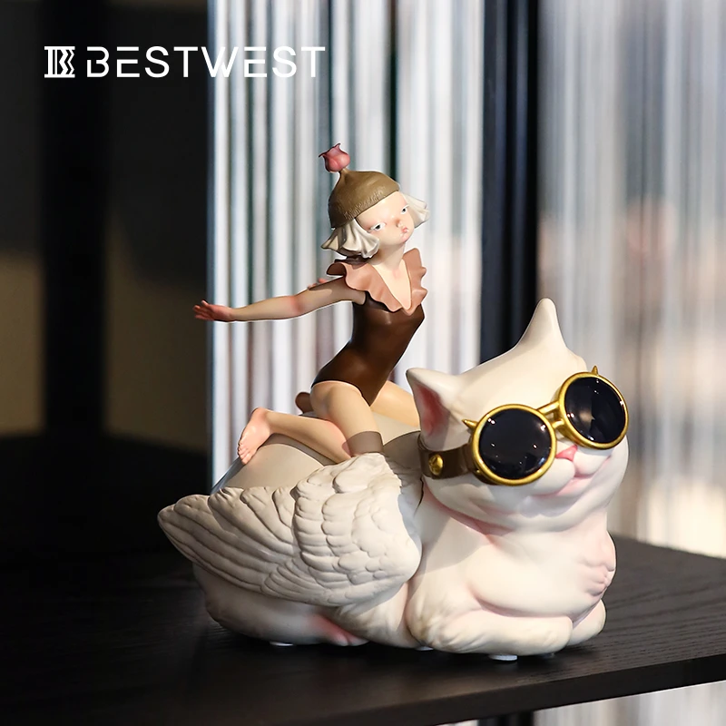猫老大艺术品摆件手办女生日礼物创意高档女孩客厅摆件家居装饰品