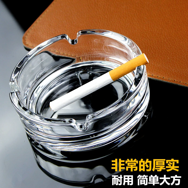 青苹果烟灰缸欧式时尚创意个性家用大号玻璃客厅办公室烟缸潮流
