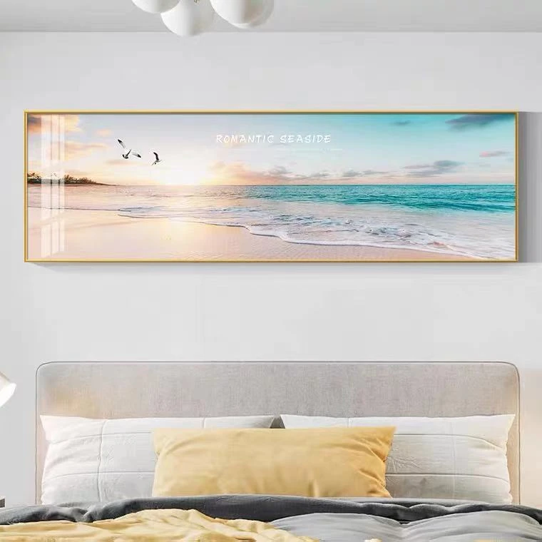 【大海风情】卧室床头背景墙挂画主卧轻奢高端装饰画壁画晶瓷镶钻画