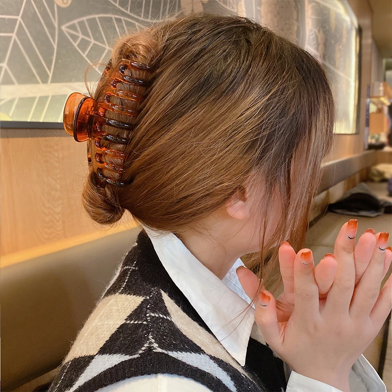 法式简约气质鲨鱼夹子头饰百搭后脑勺盘发抓夹大号发夹优雅发卡女