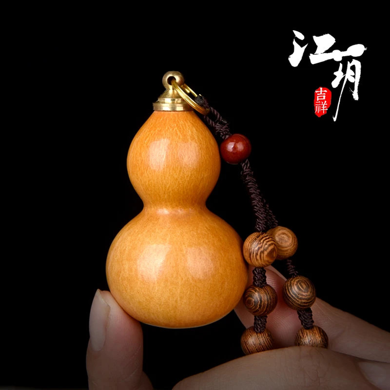 天然小葫芦挂件烙画鼻烟壶手捻文玩手把件开口老紫皮葫芦包浆做旧