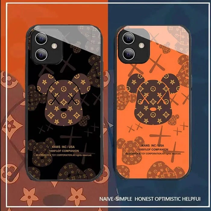 苹果/华为/OPPO/vivo/小米 暴力熊卡通个性玻璃手机壳