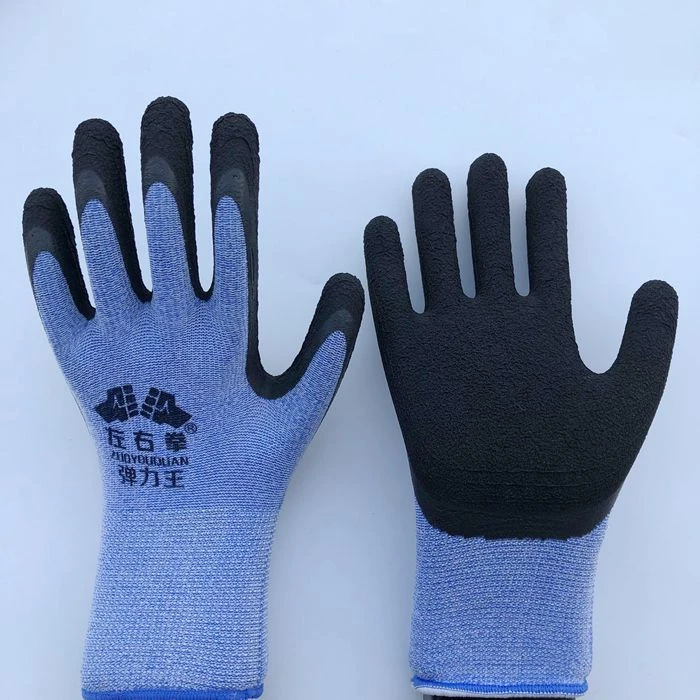 纯胶蓝色弹力王手套