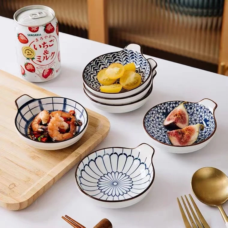 国风青花瓷清新系列4.25英寸手柄调味碟酱油碟醋碟