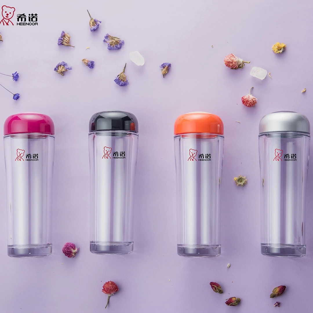 希诺PC塑料杯隔热杯子迷你茶杯防摔学生儿童水杯子运动户外便携女