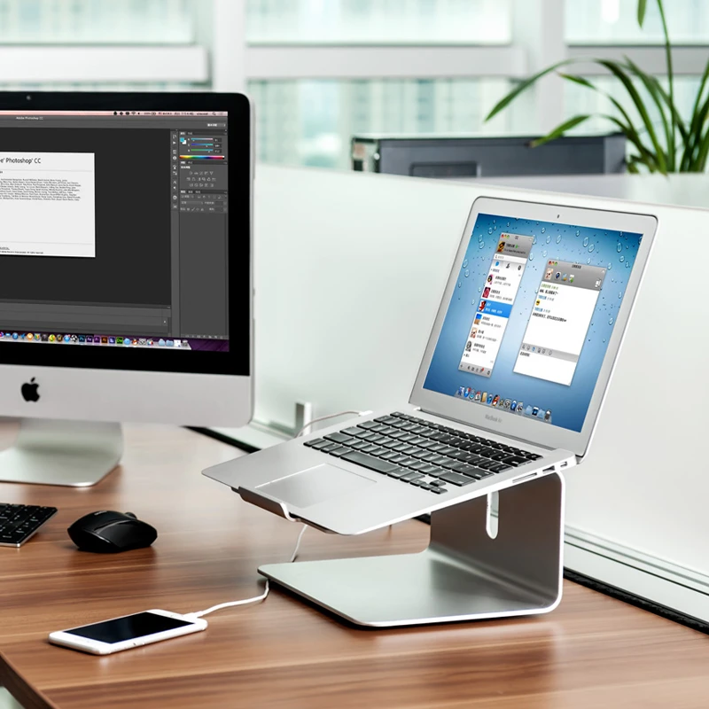 埃普_笔记本支架AP-2铝合金macbook办公室桌面旋转增高托架电脑架