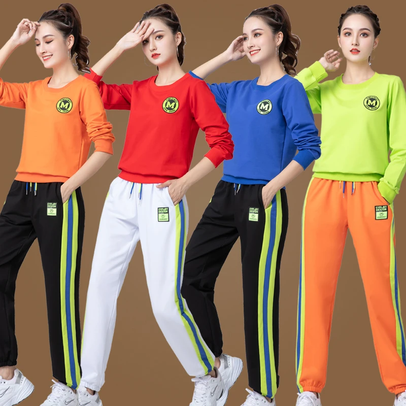 杨丽萍广场舞服装新款春秋长袖网红跳舞衣服曳步舞运动装时尚套装