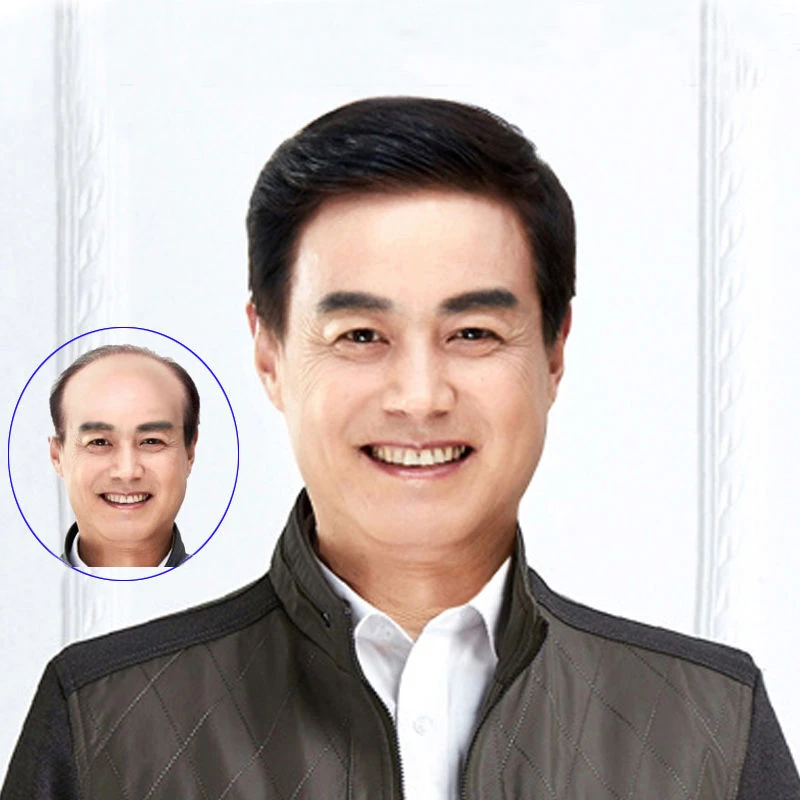 【真发发套】男士真发假发短发中老年男士真发爸爸真人发丝假发套