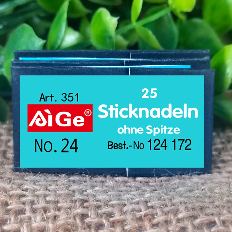 【买一送一】爱阁十字绣德针AiGe  24号绣花针  25枚装家用手缝针