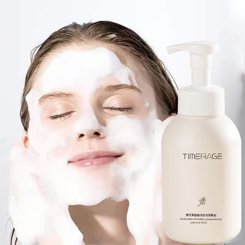 TIMERAGE欧洲樱桃花氨基酸泡沫洗面奶女男学生深层清洁温和慕斯