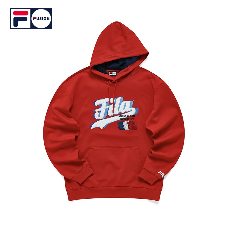 FILA FUSION 2022秋季新品毛巾绣运动虎头连帽卫衣宽松T11M212210