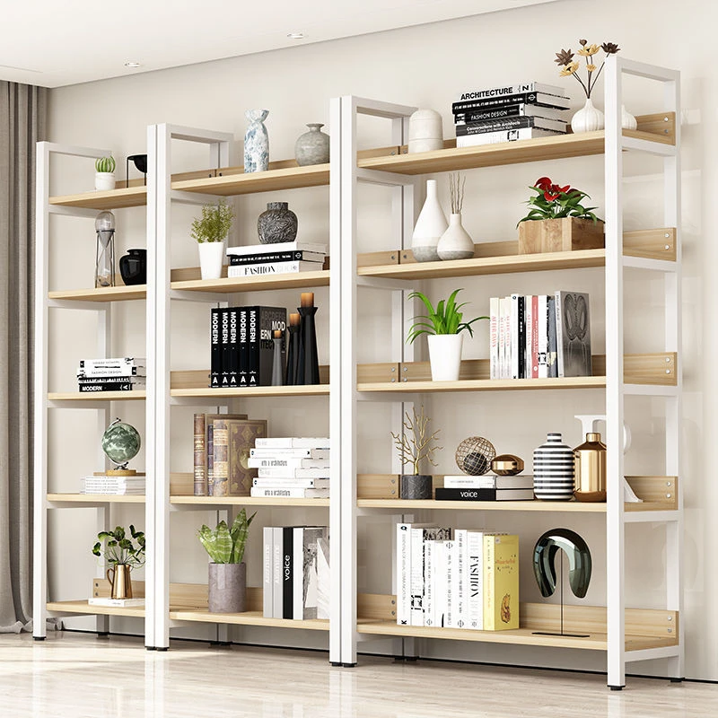 直播货架展示架落地多层钢木货架多功能置物架化妆品展示架陈列架