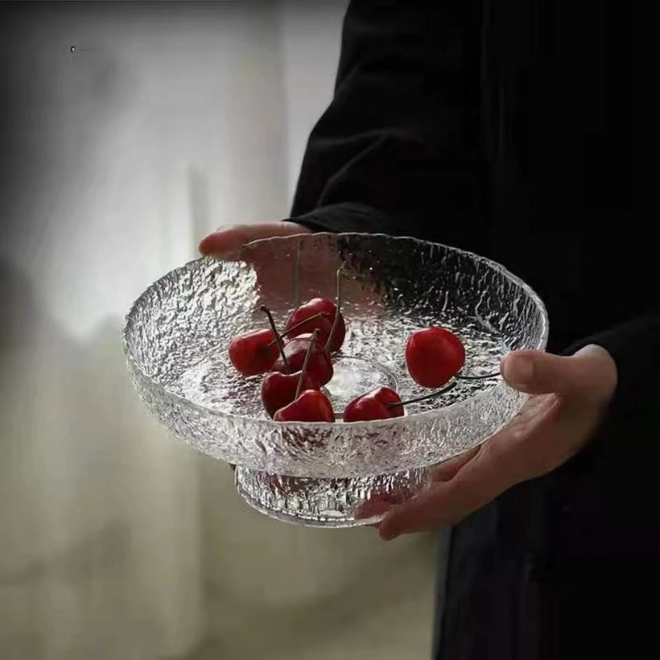 日式网红水果盘玻璃客厅茶几小家用轻奢干果零食糖果盒果篮ins风