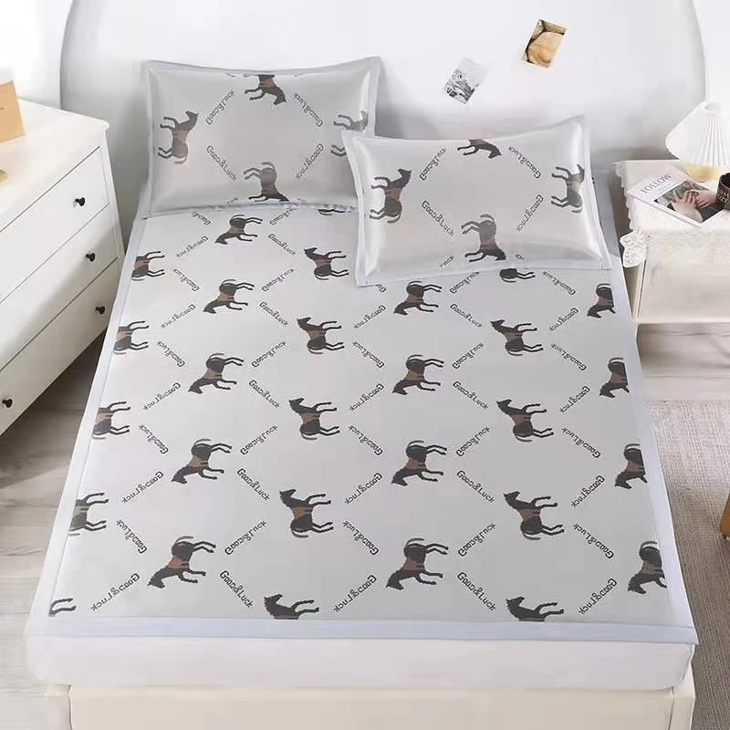 富贵兰-LMD冰丝马席三件套   凉席三件套  可固定