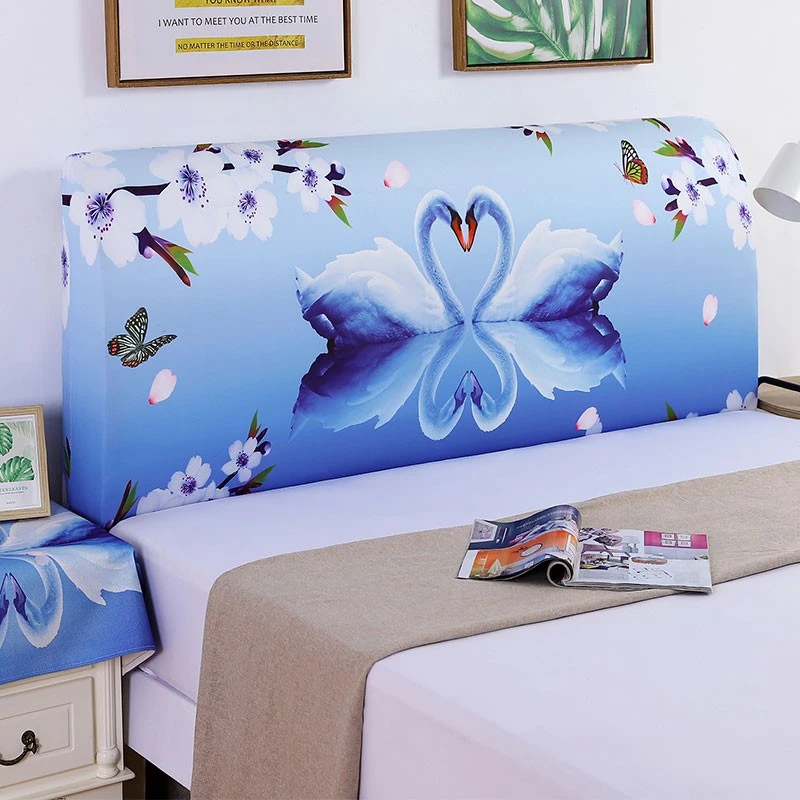 床头罩保护套通用四季北欧加厚弹力布可拆洗弧形简约全包直播套罩