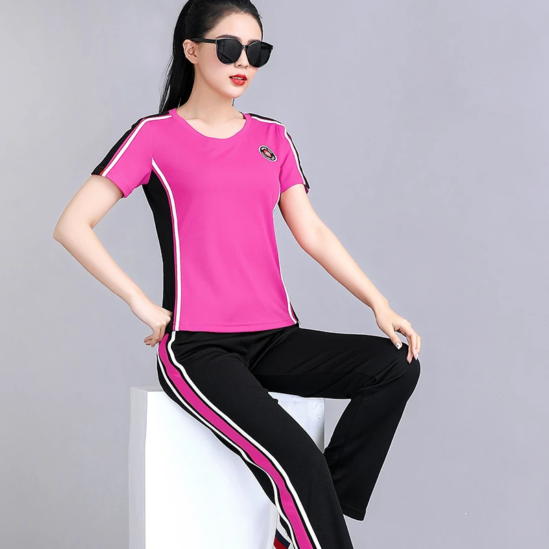 DH范儿丹斯健身休闲运动服广场舞蹈服春夏曳步舞S2186+K3186套装