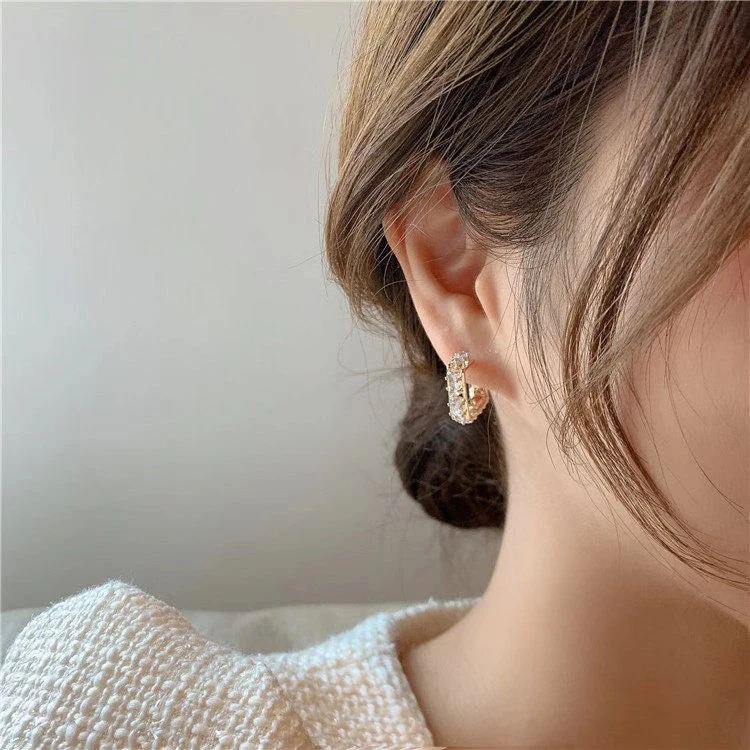 铜合金耳饰 AL33 韩国东大门方形耳环创意精致耳环百搭耳钉气质