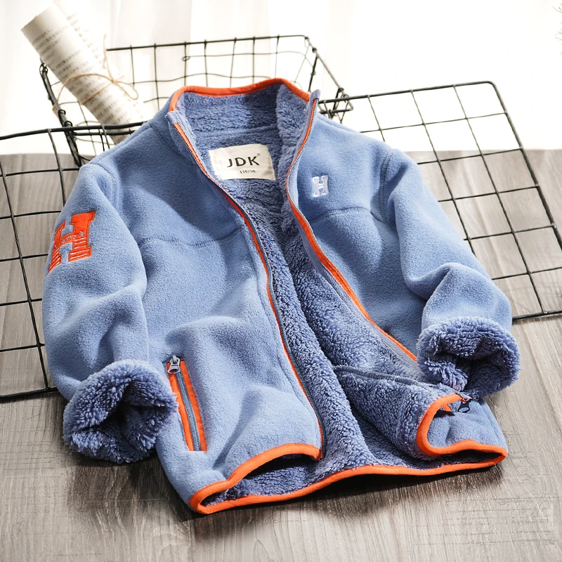 男童加绒外套秋冬款中大绒衣棒球服棉衣儿童摇粒绒保暖BBN9232