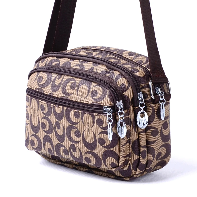 女包多层斜挎包老人女士买菜包做生意收钱包轻便实用印花单肩小包