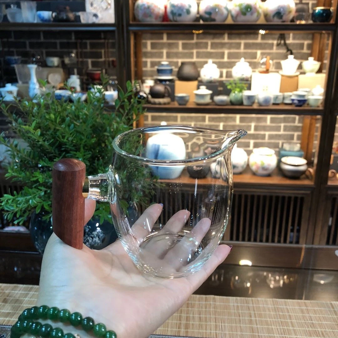 木把公杯高款300毫升公道杯耐热手工分茶透明