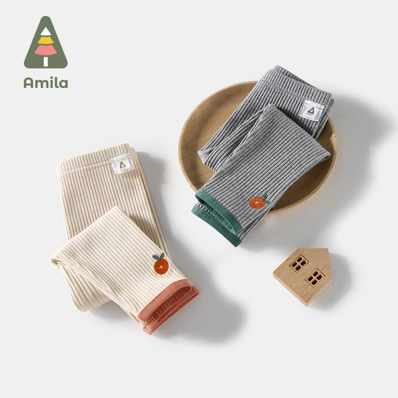 Amila啊咪啦女童打底裤新款春秋童装女宝宝春装裤子AKZ459