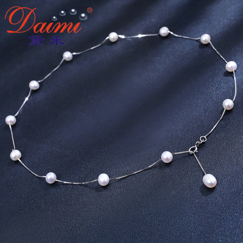 【黛米】YF476 鸢尾约5-7mm淡水珍珠项链 S925银 约45cm