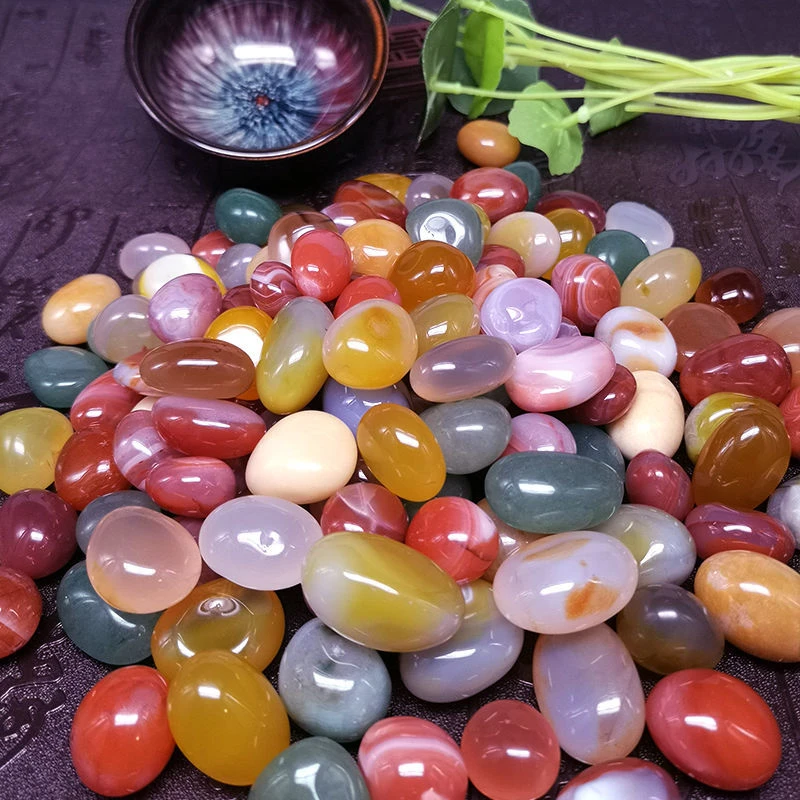 南京雨花石原石天然鹅卵石鱼缸石头花盆彩色石子小彩玛瑙石五彩石