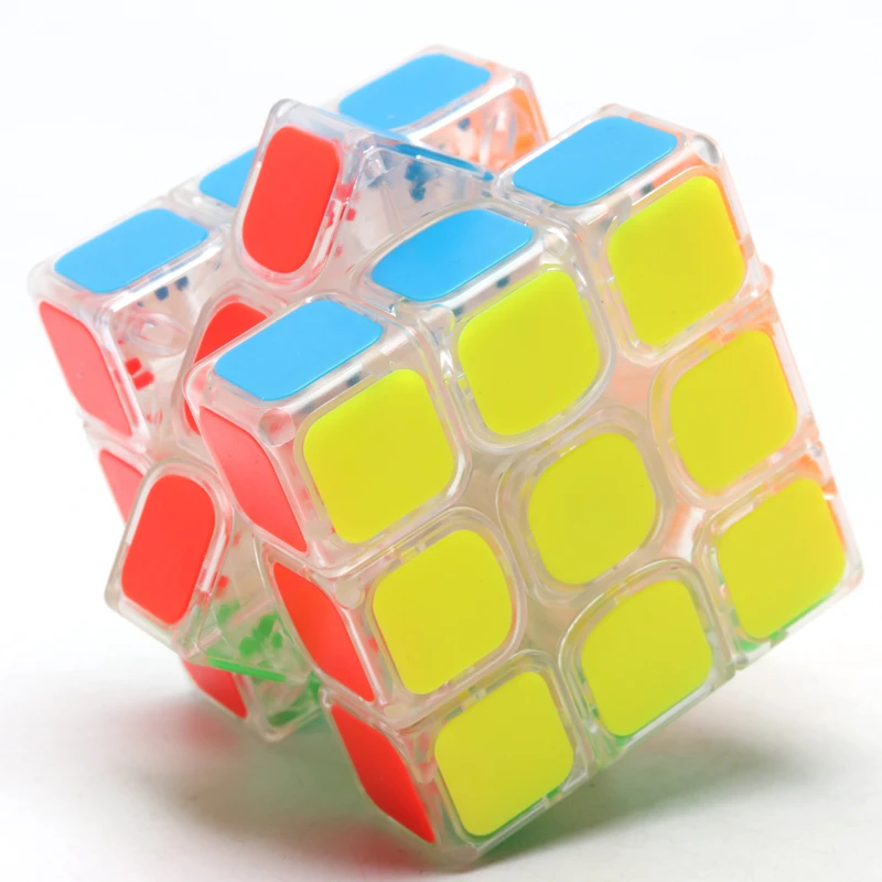 裕鑫透明三阶魔方3阶专业比赛用实色免贴灵活儿童初学益智玩具