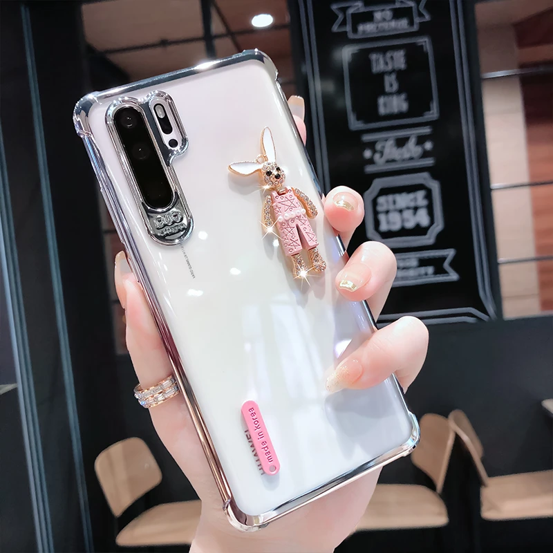 潮钻适用华为p30手机壳网红女款p30pro水钻兔潮牌防摔壳透明超薄