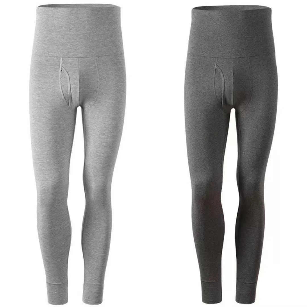 男士秋裤贴身纯棉高腰护腰防寒打底裤中老年人爸爸加肥加大码线裤