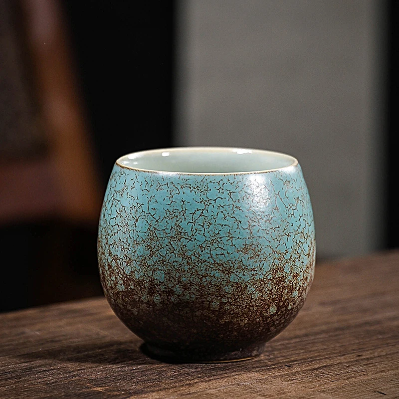 老翁茶具-观山松石绿龙蛋主人杯80CC