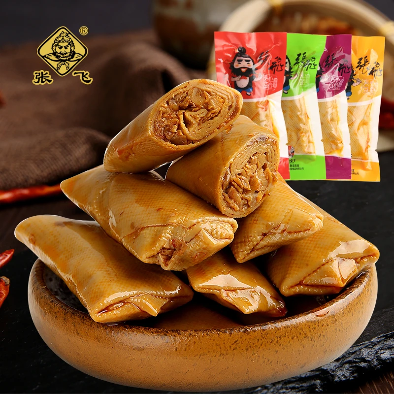 张飞夹心豆卷500g独立真空小包装整箱五香香辣香菇豆腐干小零食品