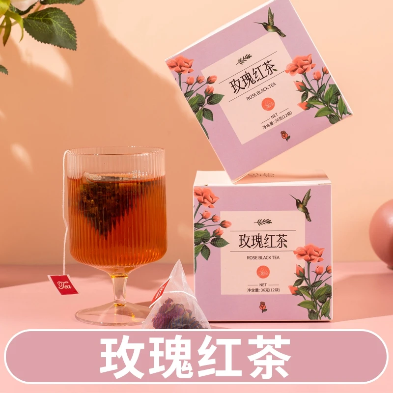 立尚玫瑰红茶 三角袋泡茶包奶茶店冷泡茶36克12袋