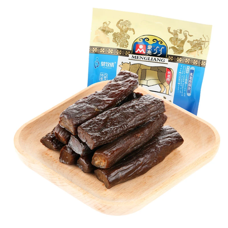 蒙亮 内蒙古特产风干牛肉干 休闲零食小吃 米龙散装牛肉458g