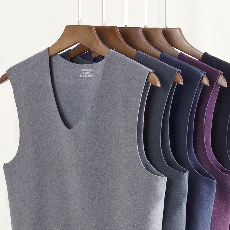 保暖背心男士内穿打底秋冬季加绒加厚磨毛无痕速热无袖修身坎肩