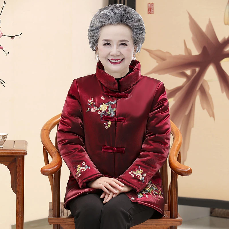 老人唐装女奶奶八十岁生日喜庆棉衣老太太棉袄老年人妈妈冬装棉服