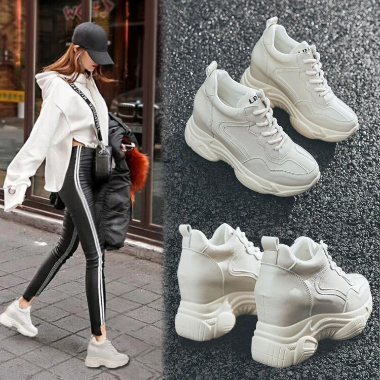 增高8.5cm 内增高运动鞋女冬百搭厚底显瘦加绒老爹鞋女潮