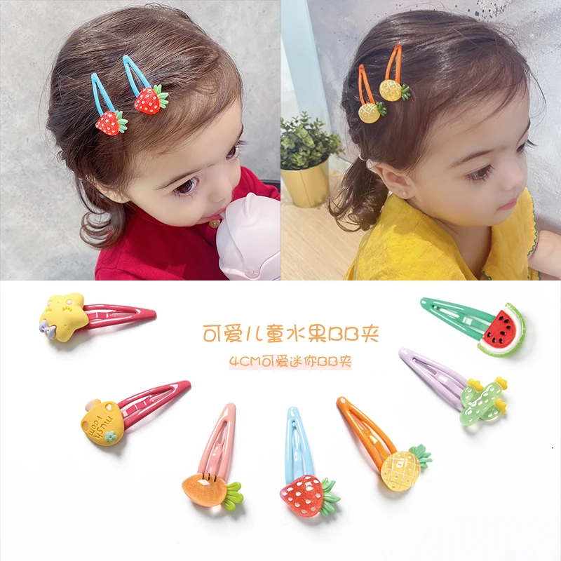 黄小妞婴儿发夹 儿童韩版百搭发卡可爱水果系列bb夹碎发夹女童