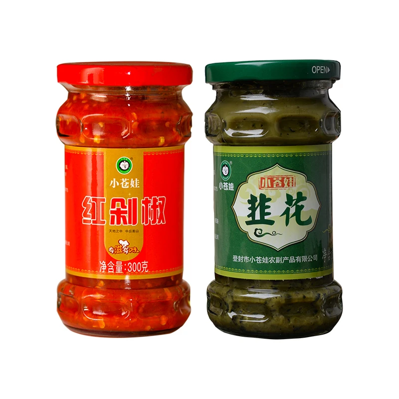 小苍娃310克韭花酱300克红剁椒酱 共发2瓶拌饭拌凉菜蘸酱即食鲜香