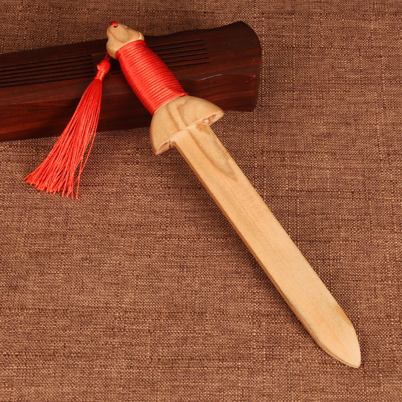 桃木剑 原木桃木剑 婴儿童一生平安桃木剑挂饰 无漆无拼桃木家居