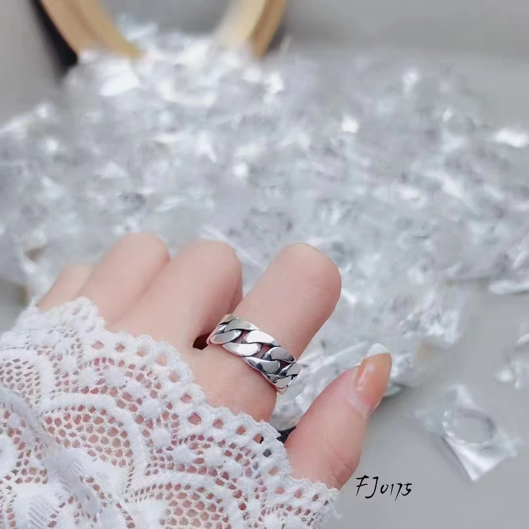 925银戒指 春晓老银匠时尚韩版戒指（活口可调节）