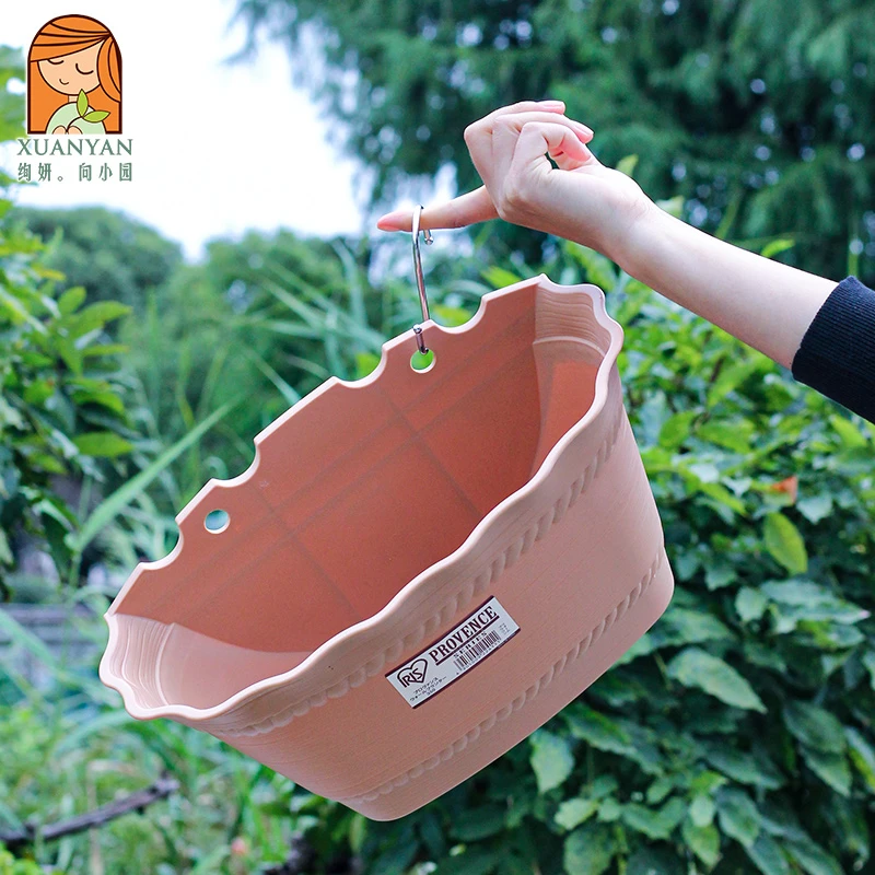 爱丽丝壁挂花盆挂墙上时尚个性创意椭圆长条水培栏杆挂式花盆半壁