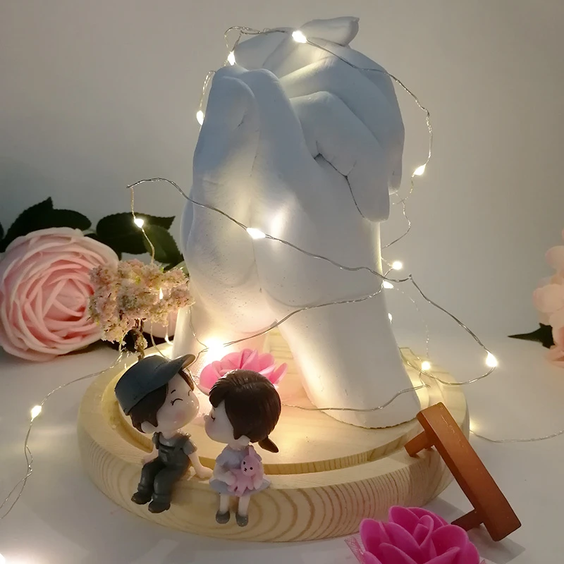 初蓝diy情侣手模型手膜制作克隆粉模型粉手足印泥成人石膏材料