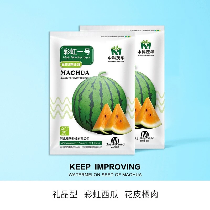 中科茂华蔬菜瓜果种子彩虹一号礼品西瓜种子杂交一代超甜橘肉京欣