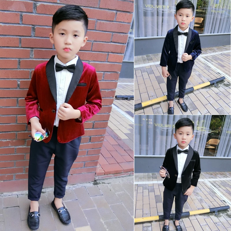 宝宝春秋外套2024英伦风上衣儿童小西装外出服灯心绒男孩礼服周岁